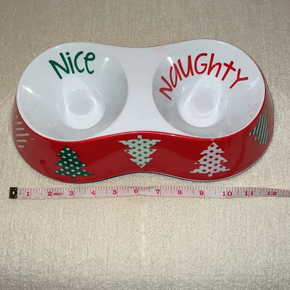 Naughty or nice 2 in one dog bowl